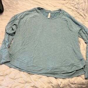 Athleta Teal Long Sleeve Mindset Shirt